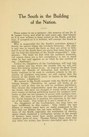 Cover of: The South in the building of the nation. Thirteen periods of United States history: two addresses delivered at Washington D.C., and New Orleans, La.