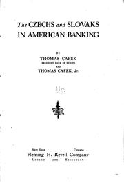 Cover of: The Czechs and Slovaks in American banking