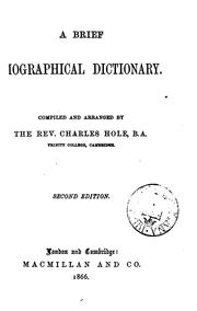 Cover of: A brief biographical dictionary.