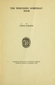 Cover of: The Wisconsin Domesday book