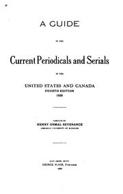Cover of: A guide to the current periodicals and serials of the United States and Canada.