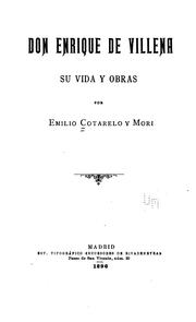 Cover of: Don Enrique de Villena: su vida y obras