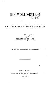 Cover of: The world-energy and its self-conservation