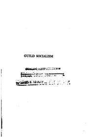 Cover of: Guild socialism by G. D. H. (George Douglas Howard) Cole