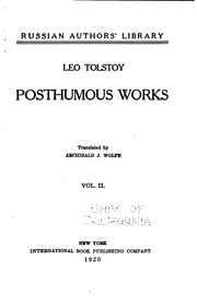 Cover of: ... Posthumous works