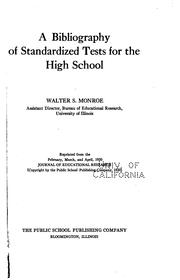 Cover of: A bibliography of standardized tests for the high school.