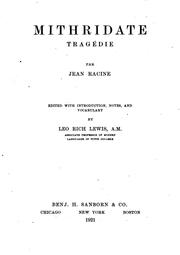 Cover of: Mithridate by Jean Racine