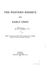 Cover of: The Western Reserve and early Ohio | Peter Peterson Cherry