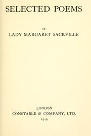 Cover of: Selected poems by Sackville, Margaret Lady