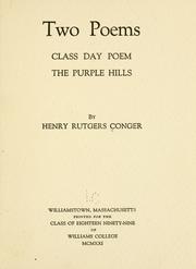 Cover of: Two poems: Class day poem, The purple hills