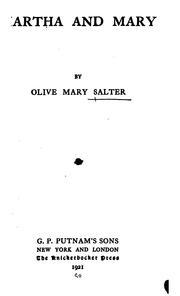 Cover of: Martha and Mary