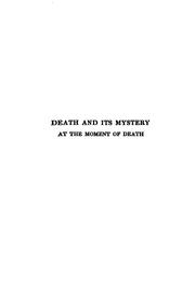 Cover of: Death and its mystery ...