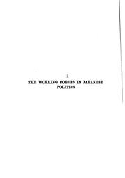 The working forces in Japanese politics by Uichi Iwasaki