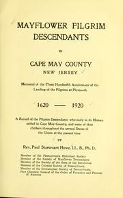 Mayflower Pilgrim descendants in Cape May County, New Jersey by Paul Sturtevant Howe