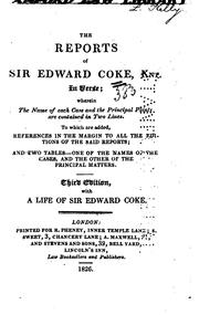 Cover of: The reports of Sir Edward Coke, knt., in verse by Sir Edward Coke