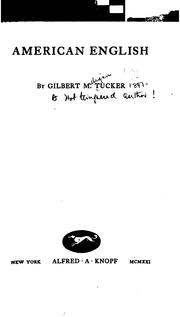Cover of: American English by Gilbert M. Tucker