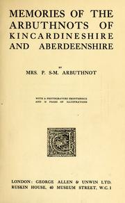 Cover of: Memories of the Arbuthnots of Kincardineshire and Aberdeenshire by Ada Jane Evelyn Arbuthnot