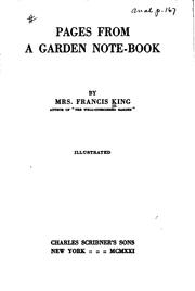 Cover of: Pages from a garden note-book