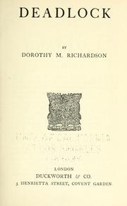 Cover of: Deadlock by Dorothy Richardson