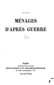Cover of: Menages d'après guerre.