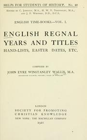 Cover of: English regal years and titles