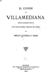 Cover of: El conde de Villamediana by Emilio Cotarelo y Mori