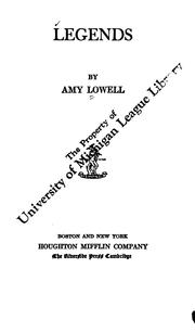 Cover of: Legends by Amy Lowell