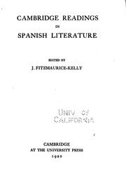 Cover of: Cambridge readings in Spanish literature