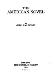 Cover of: The American novel