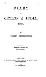 Cover of: Diary in Ceylon & India, 1878-9.