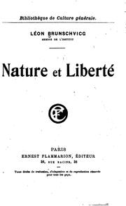 Cover of: Nature et liberté.