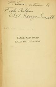Cover of: Plane and solid analytic geometry by William Fogg Osgood