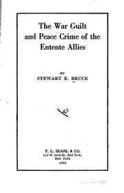 Cover of: war guilt and peace crime of the entente allies