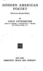 Cover of: Modern American poetry. by Louis Untermeyer