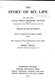 Cover of: The story of my life by Meadows Taylor, M. Alice Taylor, Meadows Taylor