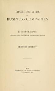 Cover of: Trust estates as business companies