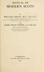 Cover of: Manual of modern Scots by Grant, William