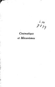 Cover of: Cinématique et mécanismes