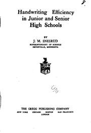 Cover of: Handwriting efficiency in junior and senior high schools
