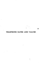 Cover of: Telephone rates and values