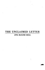 Cover of: The unclaimed letter