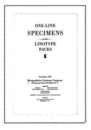 Cover of: One-line specimens: linotype faces.