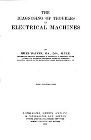 Cover of: The diagnosing of troubles in electrical machines