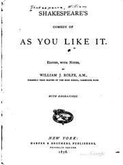 Cover of: Shakespeare's comedy of As you like it. by William Shakespeare