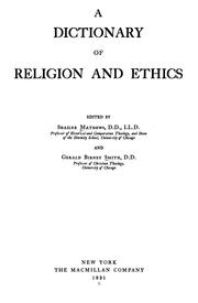 Cover of: dictionary of religion and ethics