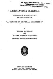Cover of: Laboratory manual: arranged to accompany the 2d ed. of "A course in general chemistry"