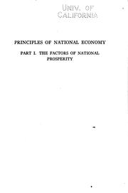 Cover of: Principles of national economy