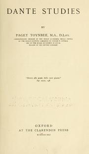 Cover of: Dante studies