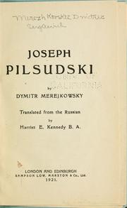 Cover of: Joseph Pilsudski