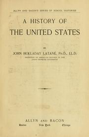 Cover of: A history of the United States by John Holladay Latané